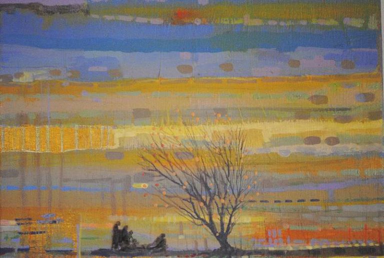 Figures in Landscape: 20 x 16 cm