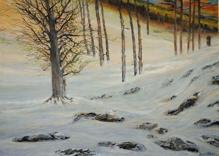 Family In Winter: 47 x 33 cm